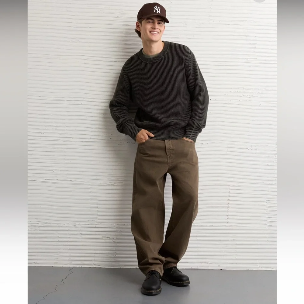 NWT AE Mens Fisherman Crew Neck Sweater - Picture 1 of 11